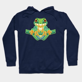 Treefrog Stained Glass Zentangle Hoodie